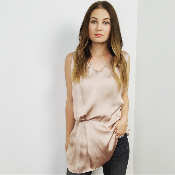 Anthropologie Tops - Anthropologie Champagne Side Knot Tank Top